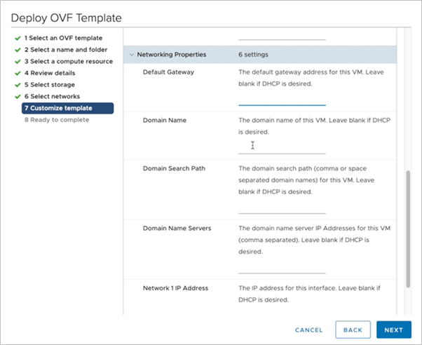 Deploy Customize Template.