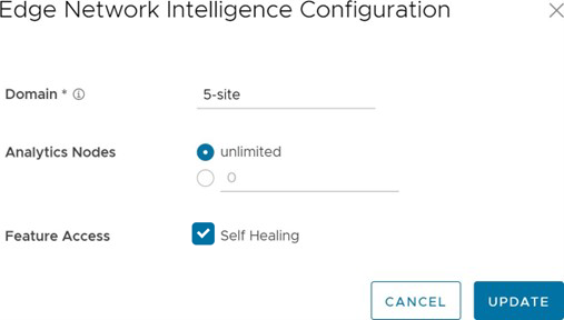 You can activate the Self Healing feature for an existing customer by selecting the Self Healing checkbox in this ENI Configuration pop-up window.