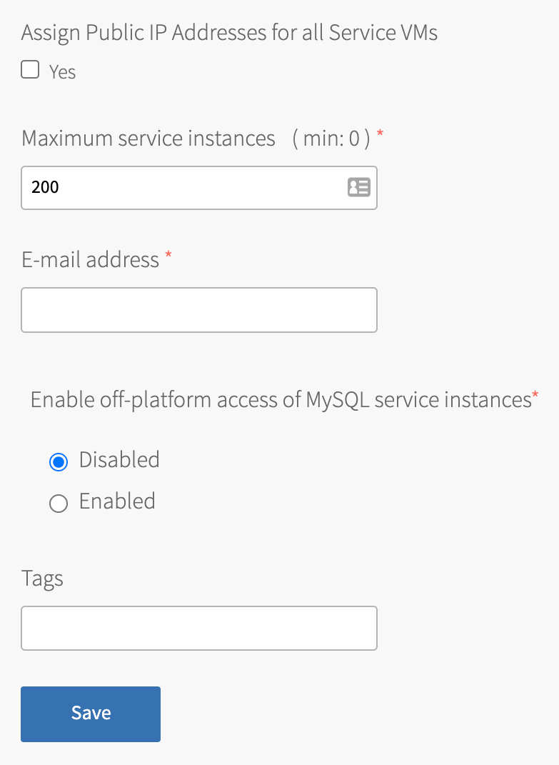 The Settings pane. See the following step for a detailed description of the configurable fields.