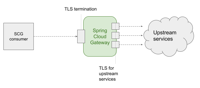 TLS termination for upstream services