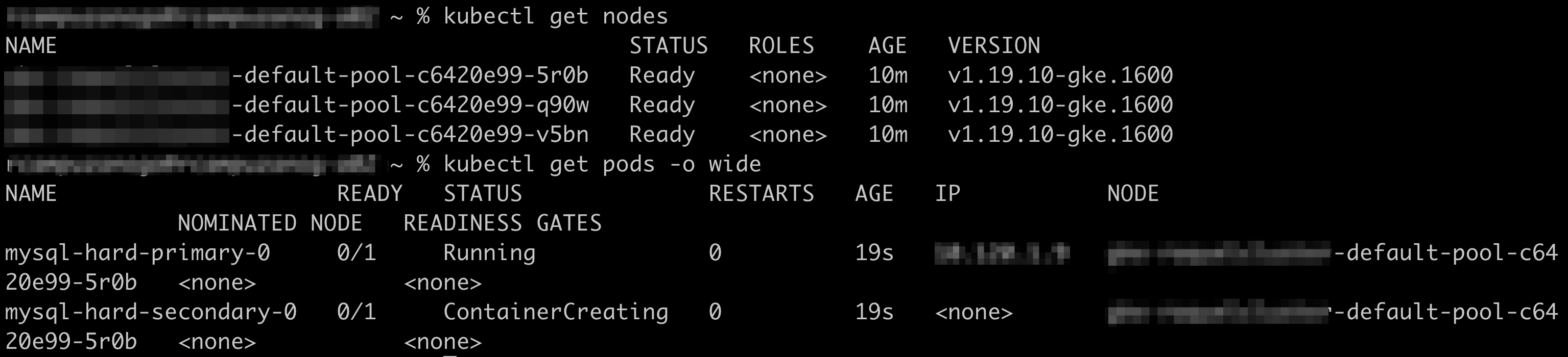 Nodes and pods distribution