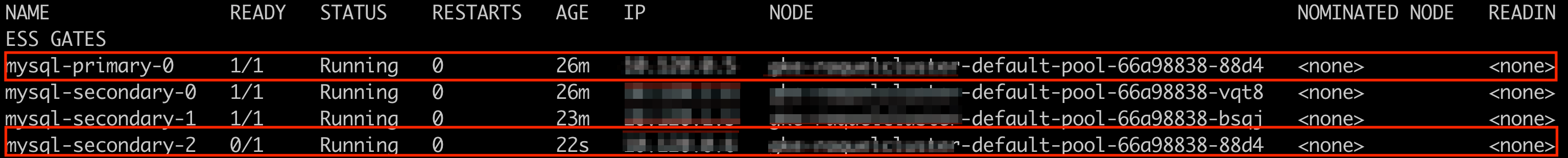 Cluster pods allocated