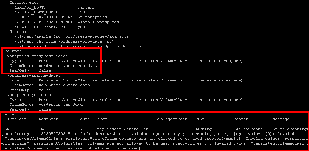 Disallowing containers from accessing non-NFS volumes