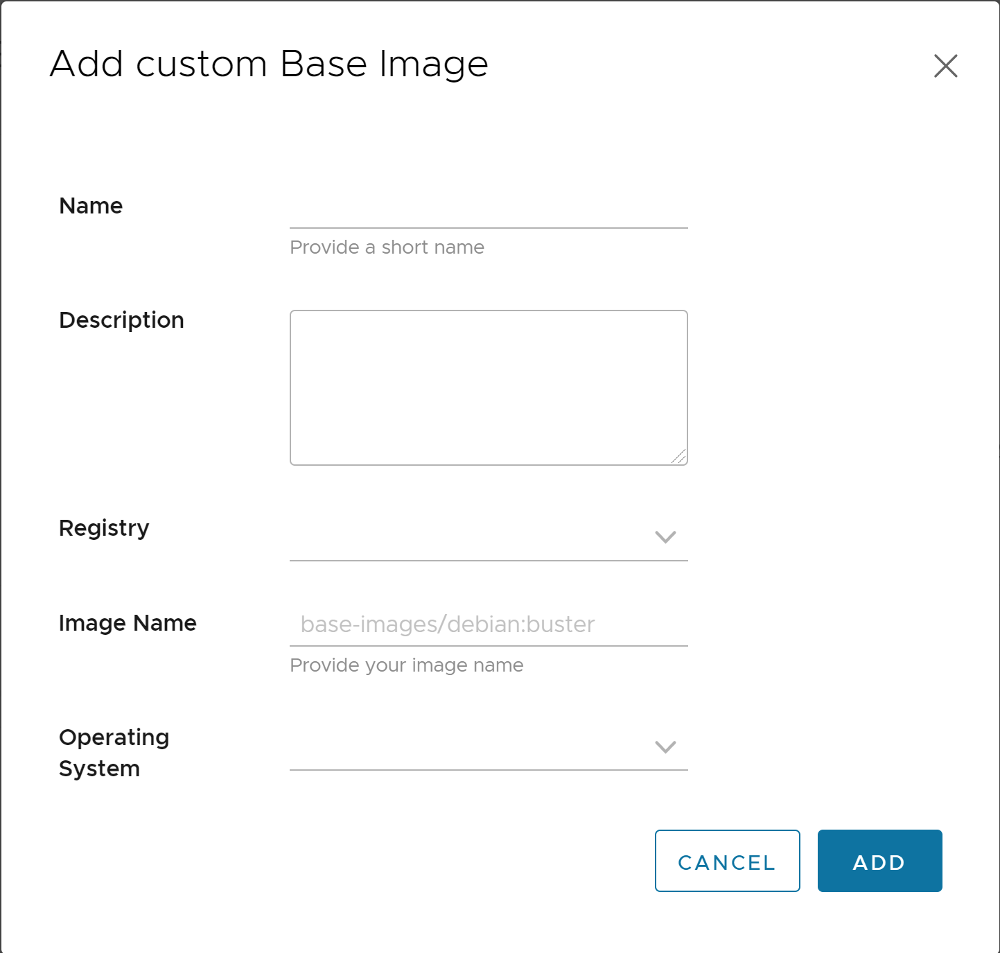 Add Custom Base Image