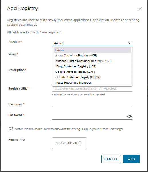 Adding a Registry