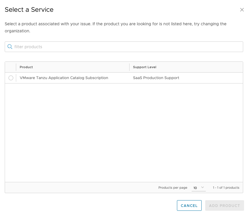 Support requests on VMware Cloud Services Console