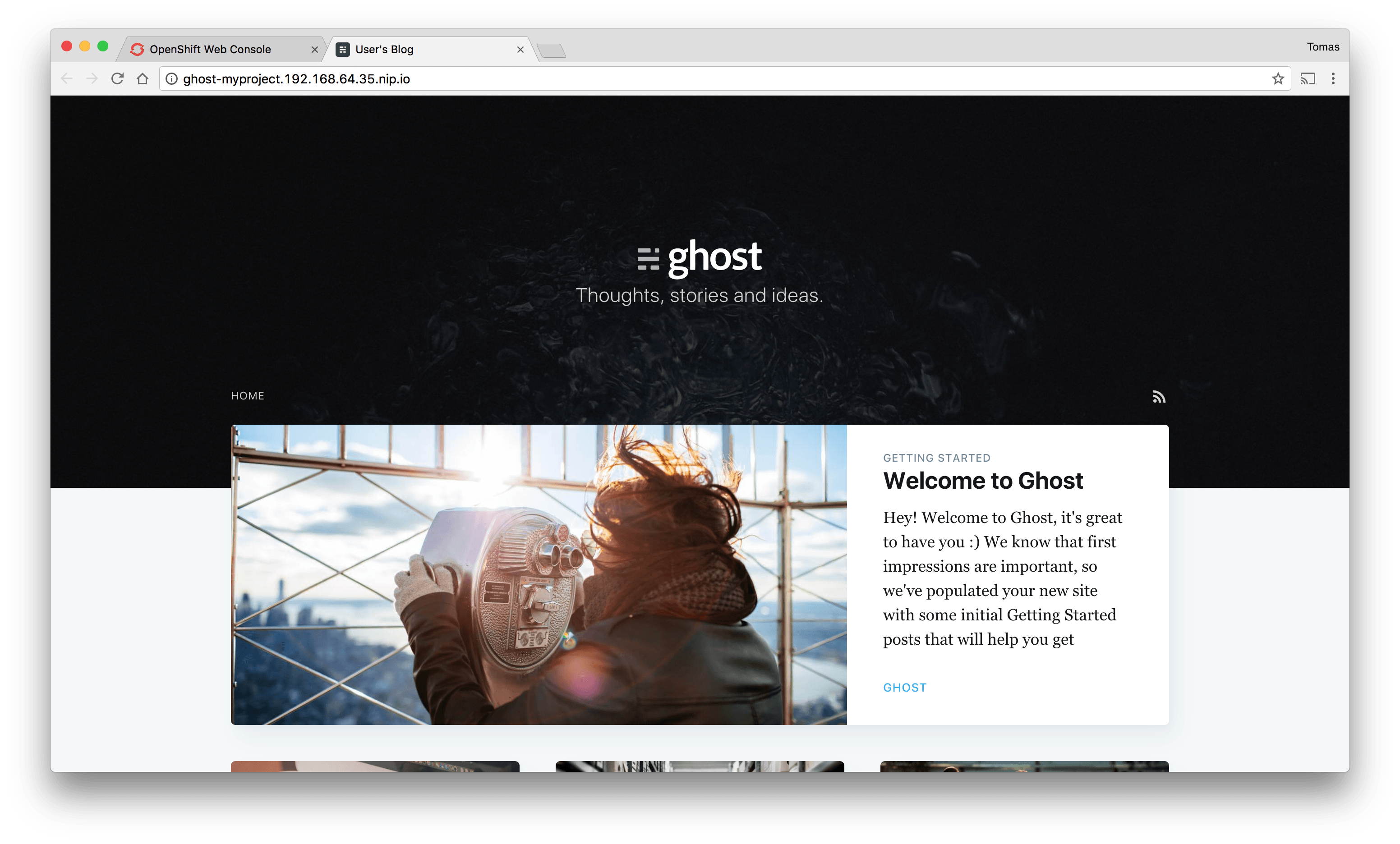 Ghost application running