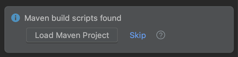 The Maven build scripts found dialog box with the Load Maven Project button.