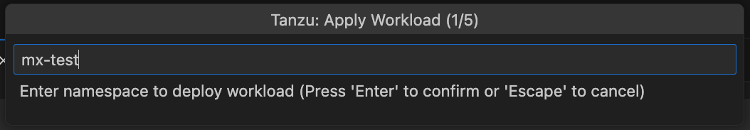The first of five dialog boxes for the Apply Workload command.
