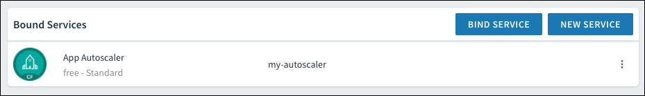 Bound Services screen showing App Autoscaler
