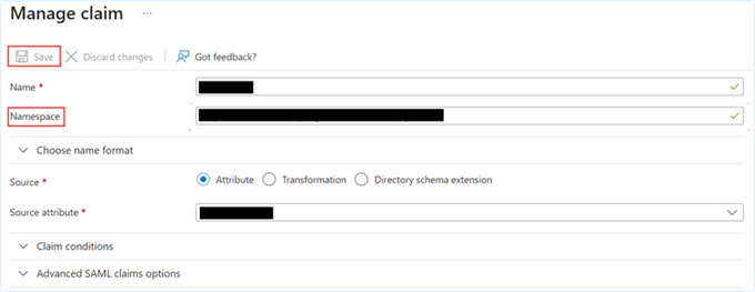 Manage claim page