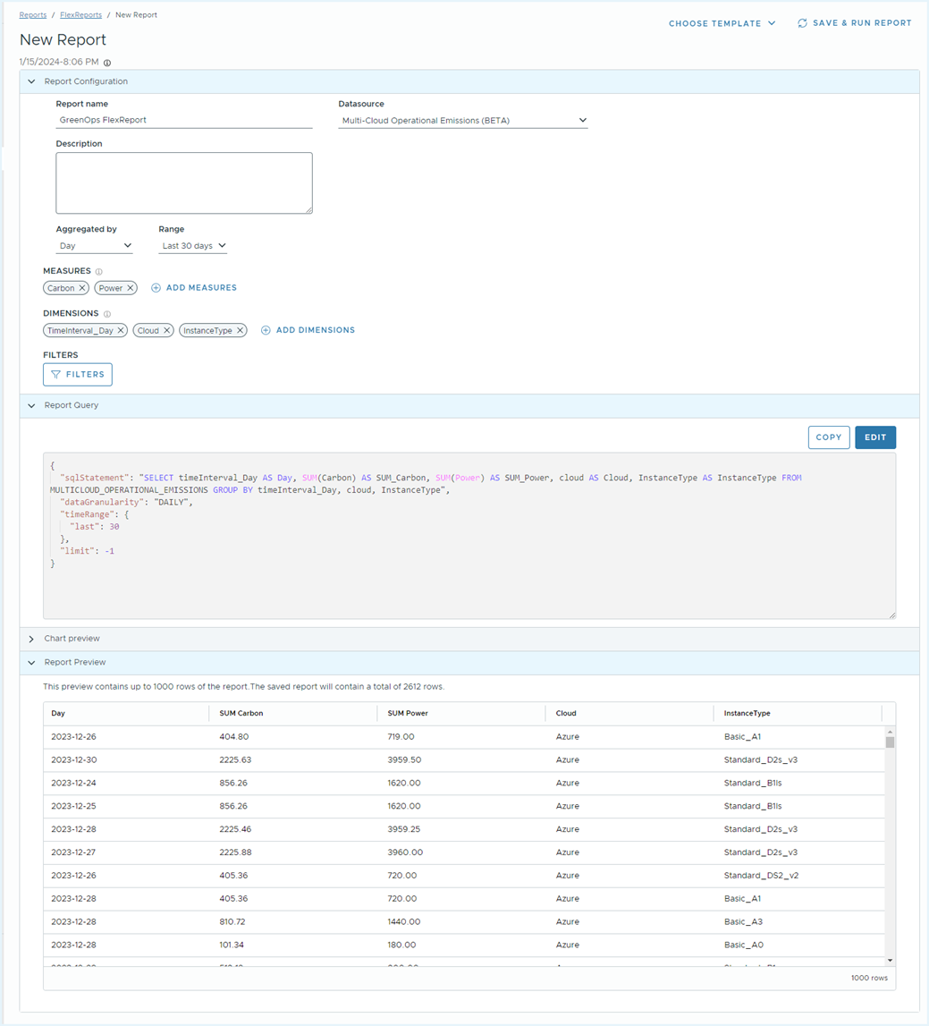 FlexReport Multi-Cloud Operational Emissions datasource