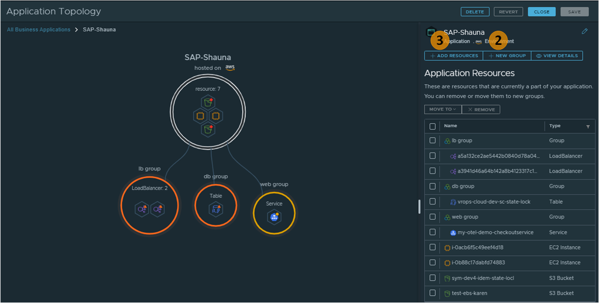 The saved application open with the editing pane.