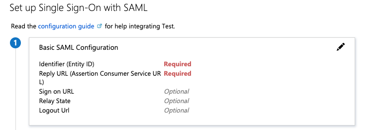 Basic SAML Configuration button