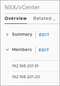 NSX and VC IP Set