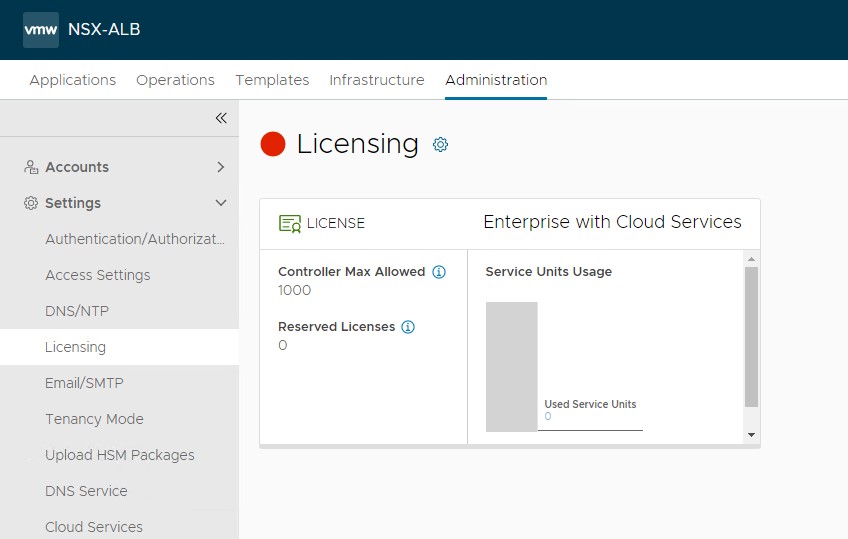 License settings navigation