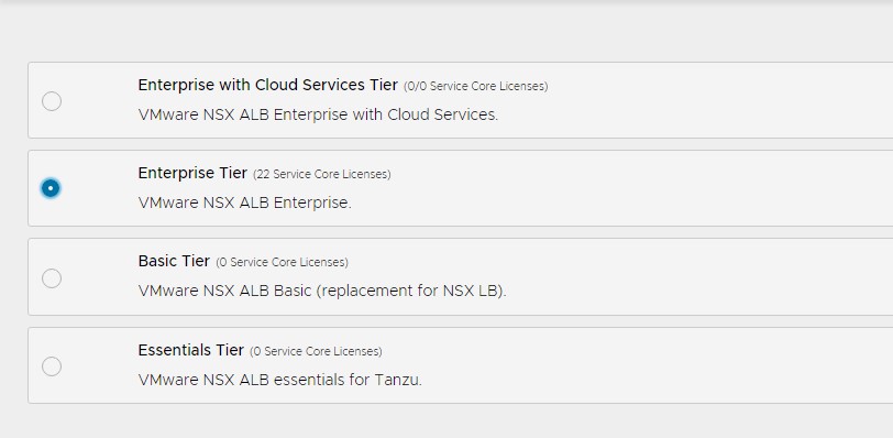 Select licensing tier