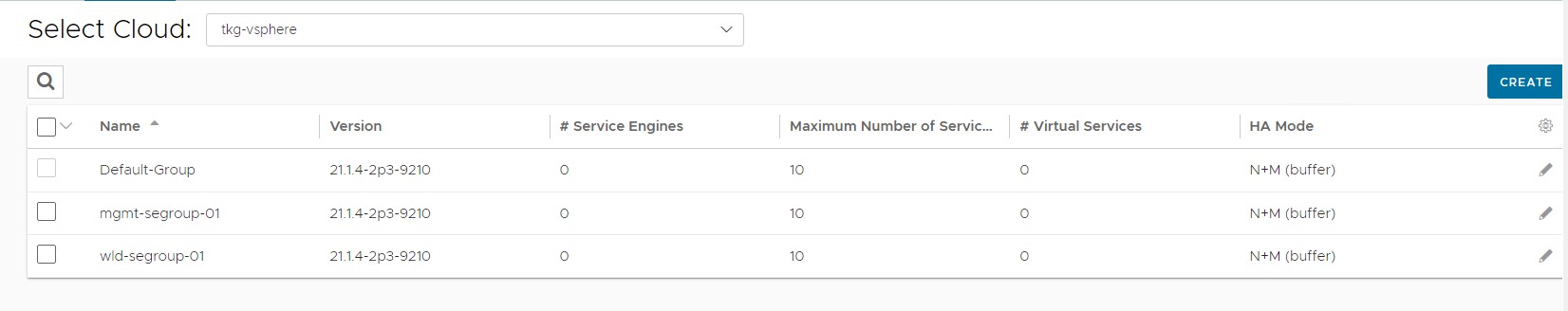 Create new service engine group