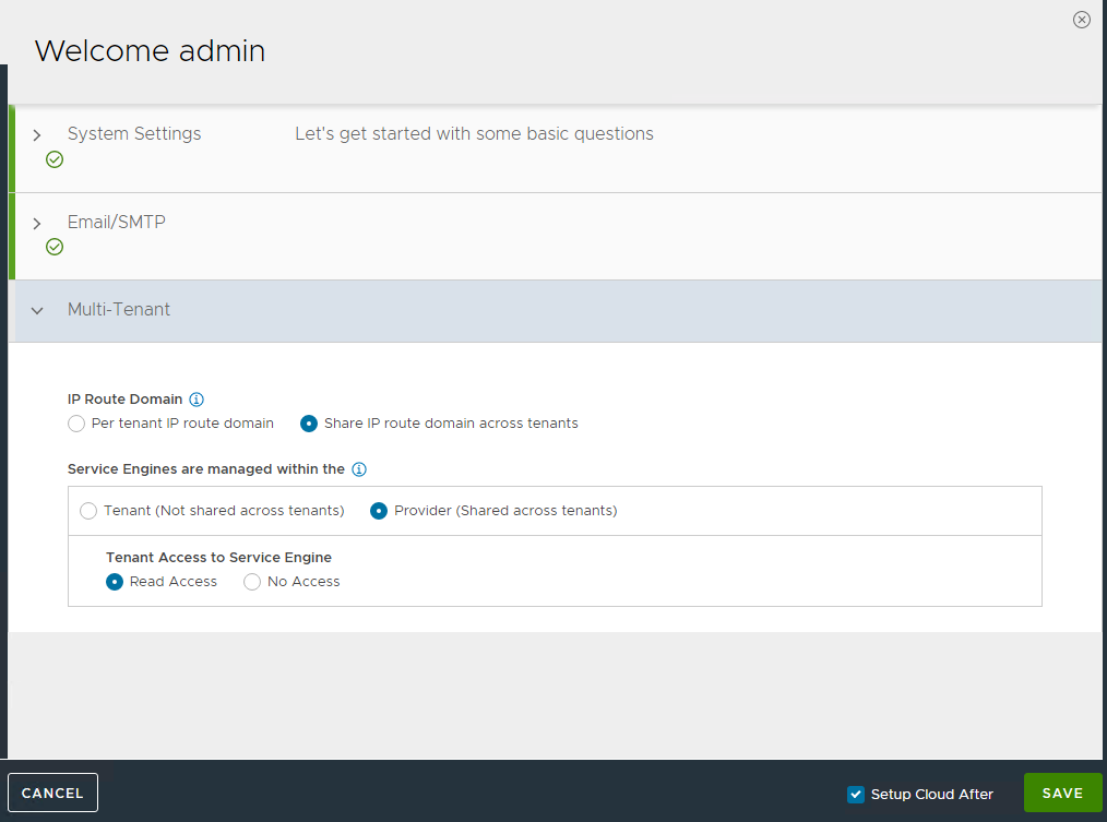 Configure multi-tenant settings