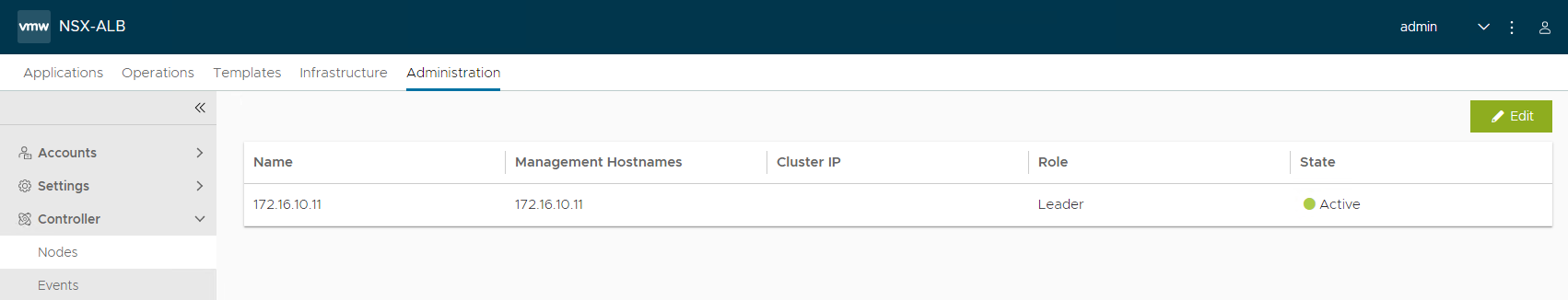 Configure NSX Advanced Load Balancer controller node