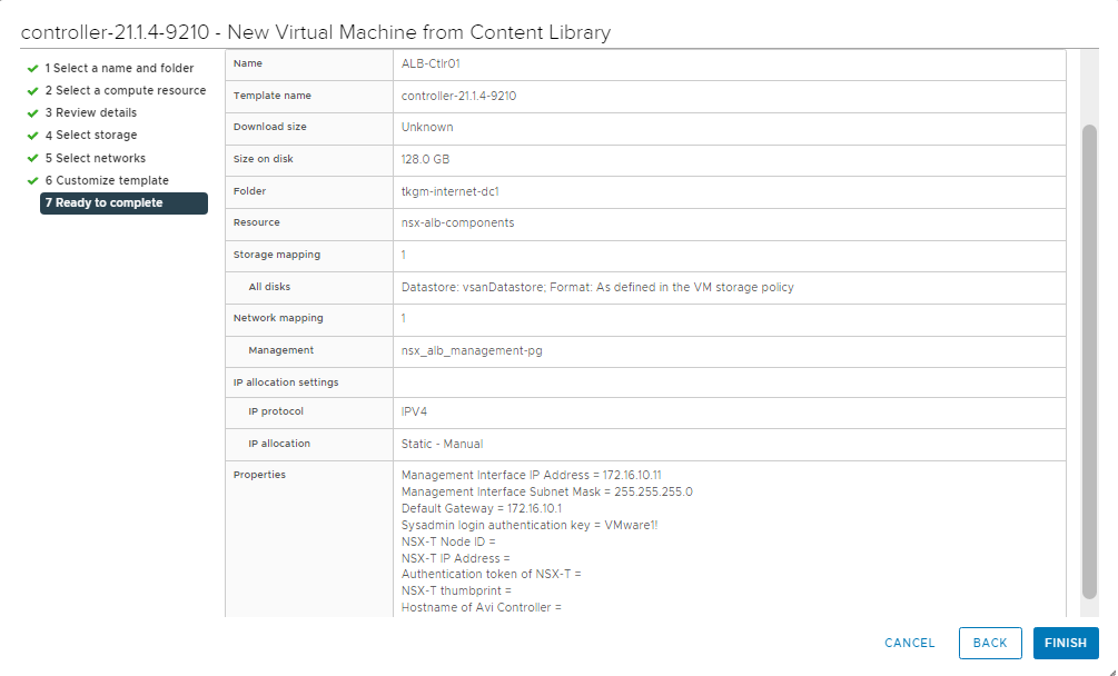 Deployment of NSX Advanced Load Balancer