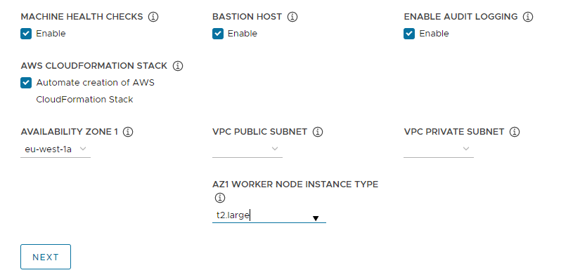 Set the VPC subnets