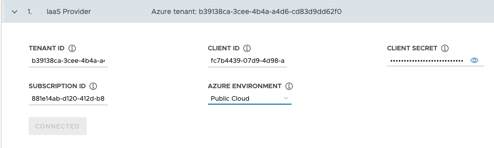 Configure the connection to Azure