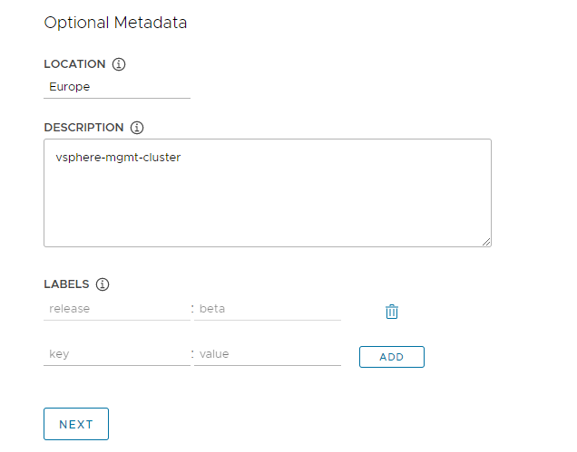 Add cluster metadata