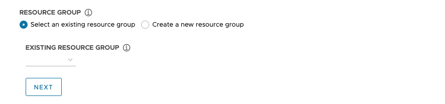 Select existing resource group