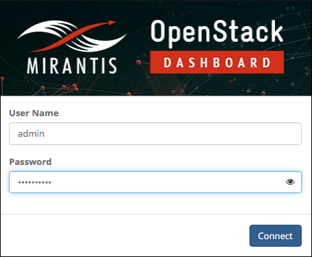 OpenStack Dashboard login page
