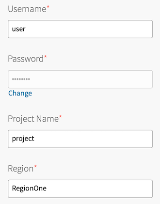 OpenStack login page