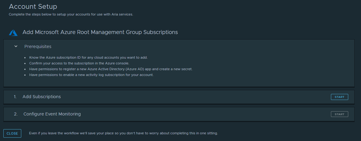 To add multiple subscriptions, start by adding the subscriptions and then configure the member accounts.