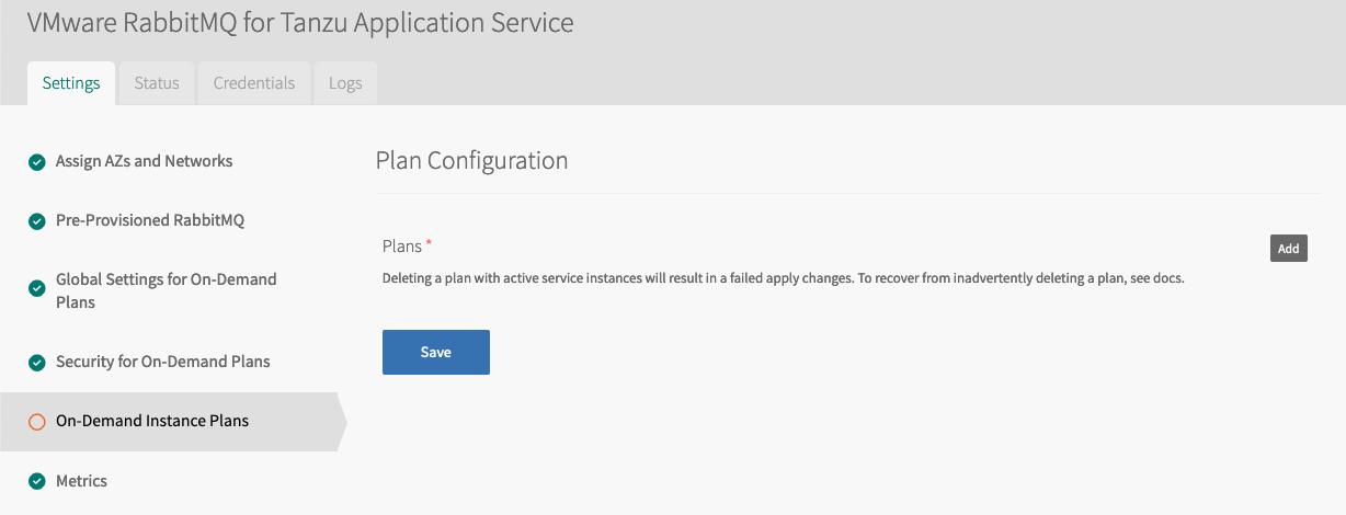 Screenshot of the On-Demand Instance Plans configuration tab.