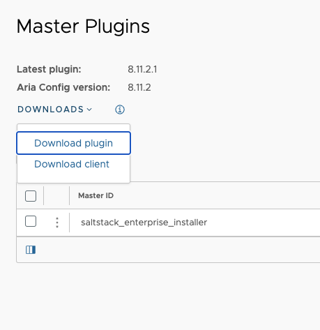 Download the master plugin from the user interface