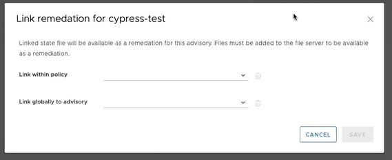 Custom remediation dialog box