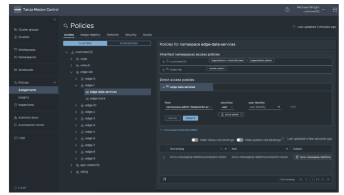 Using Tanzu Mission Control to manage edge cluster policies
