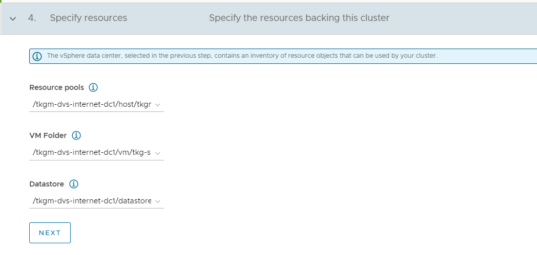 Resources backing the cluster