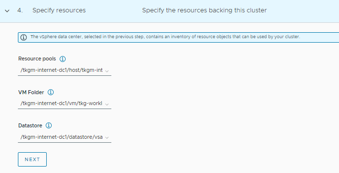 Resources backing the workload cluster
