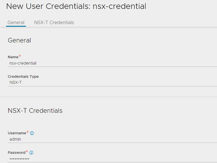 NSX Credential