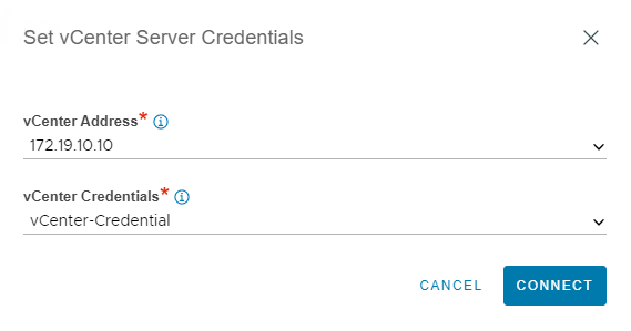 Select vCenter Credential