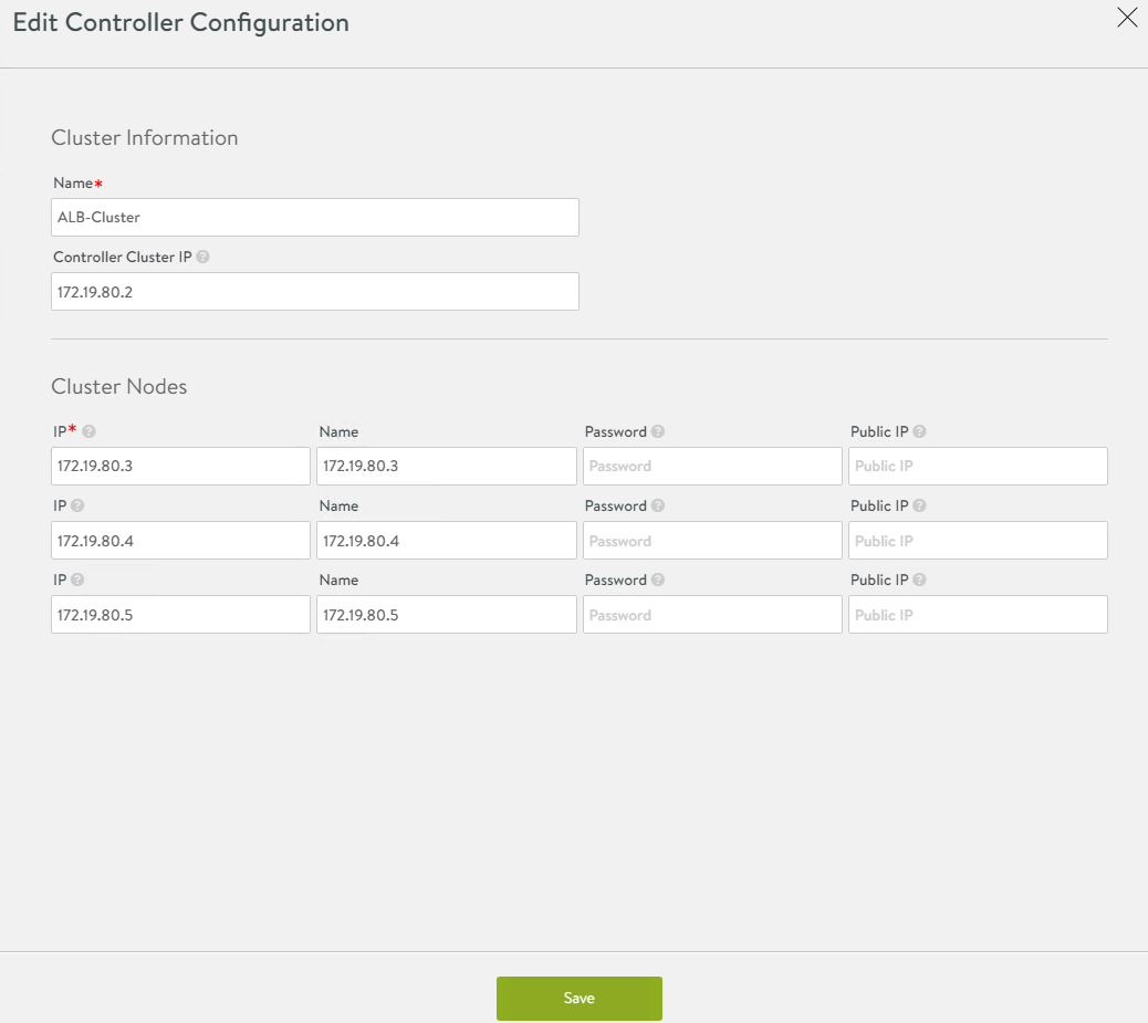 Screenshot of Edit Controller Configuration dialog
