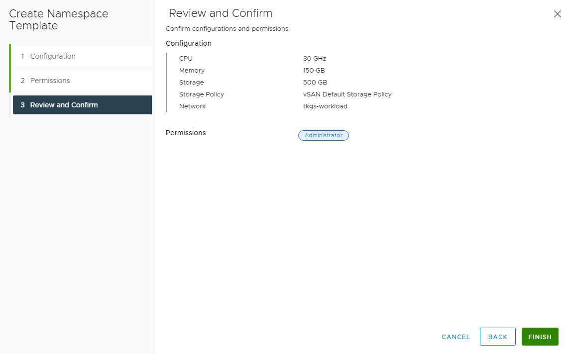 Screenshot of Review and Confirm page