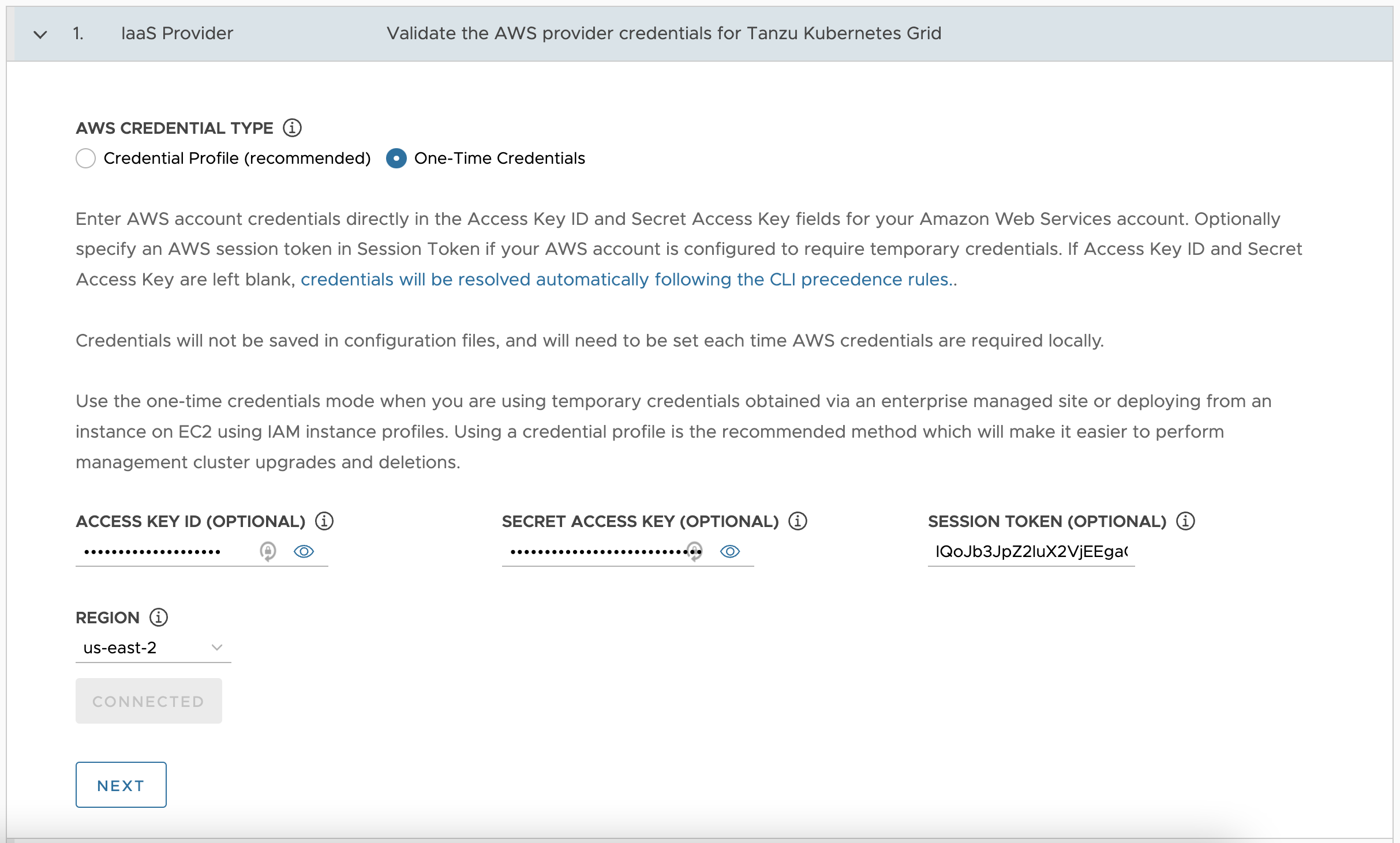 AWS credentials