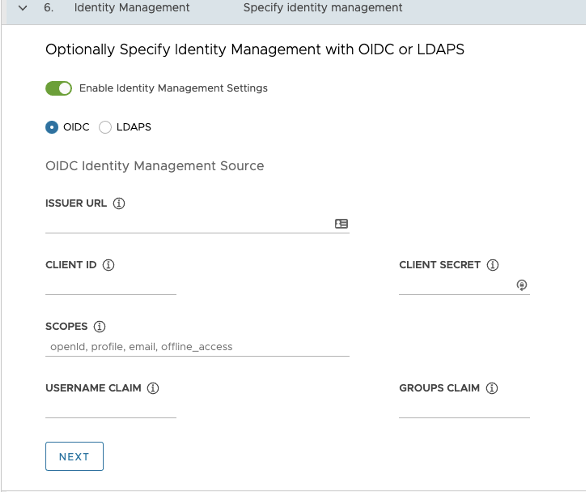 identity management settings