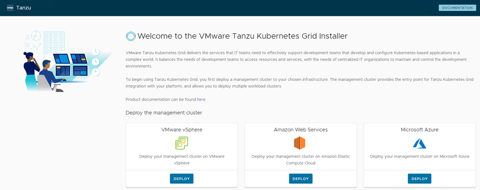 Tanzu for Kubernetes Grid installer welcome screen