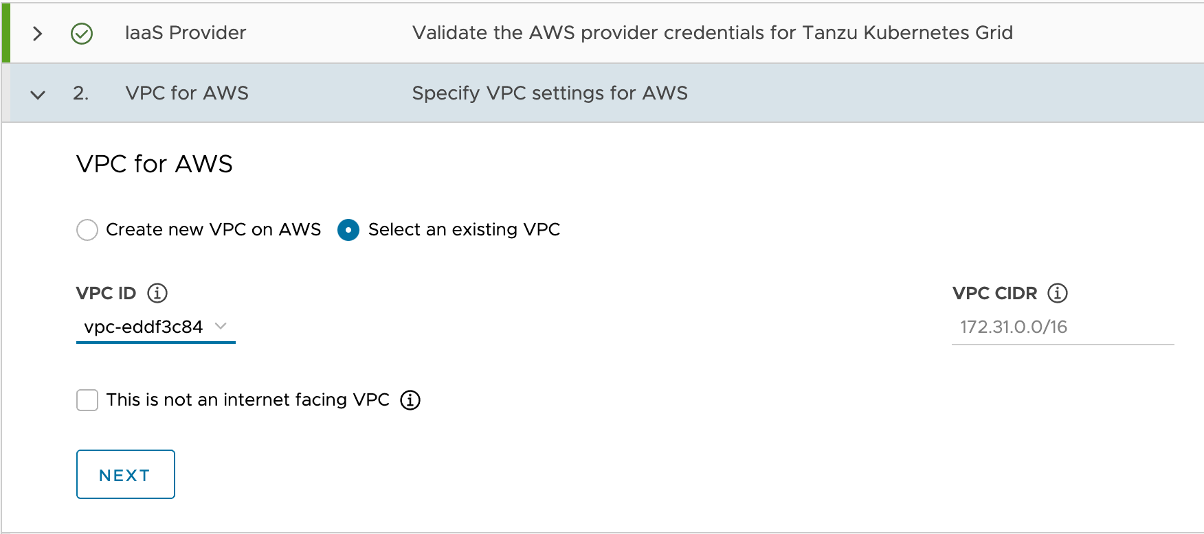 AWS VPC settings