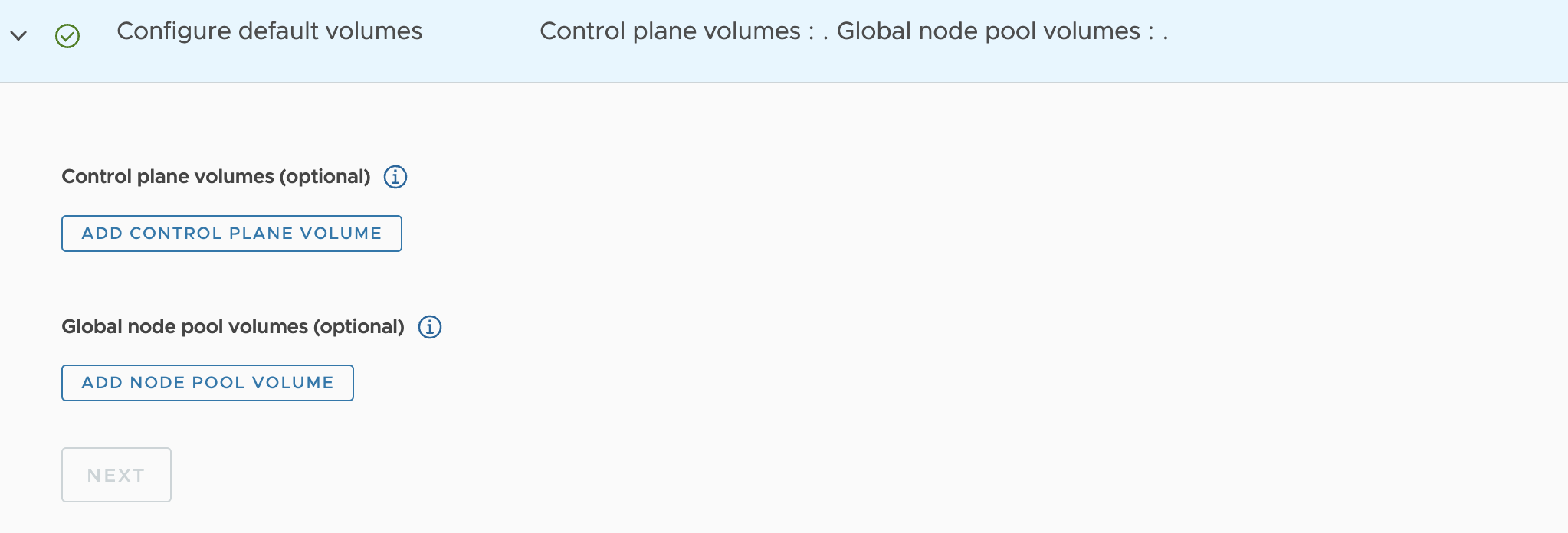 Step 4: Configure default volumes