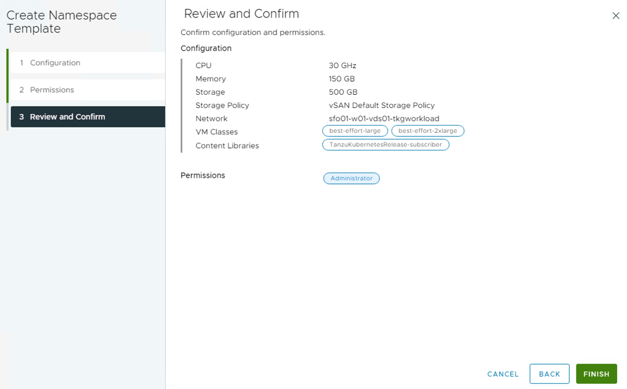 Screenshot of Review and Confirm page