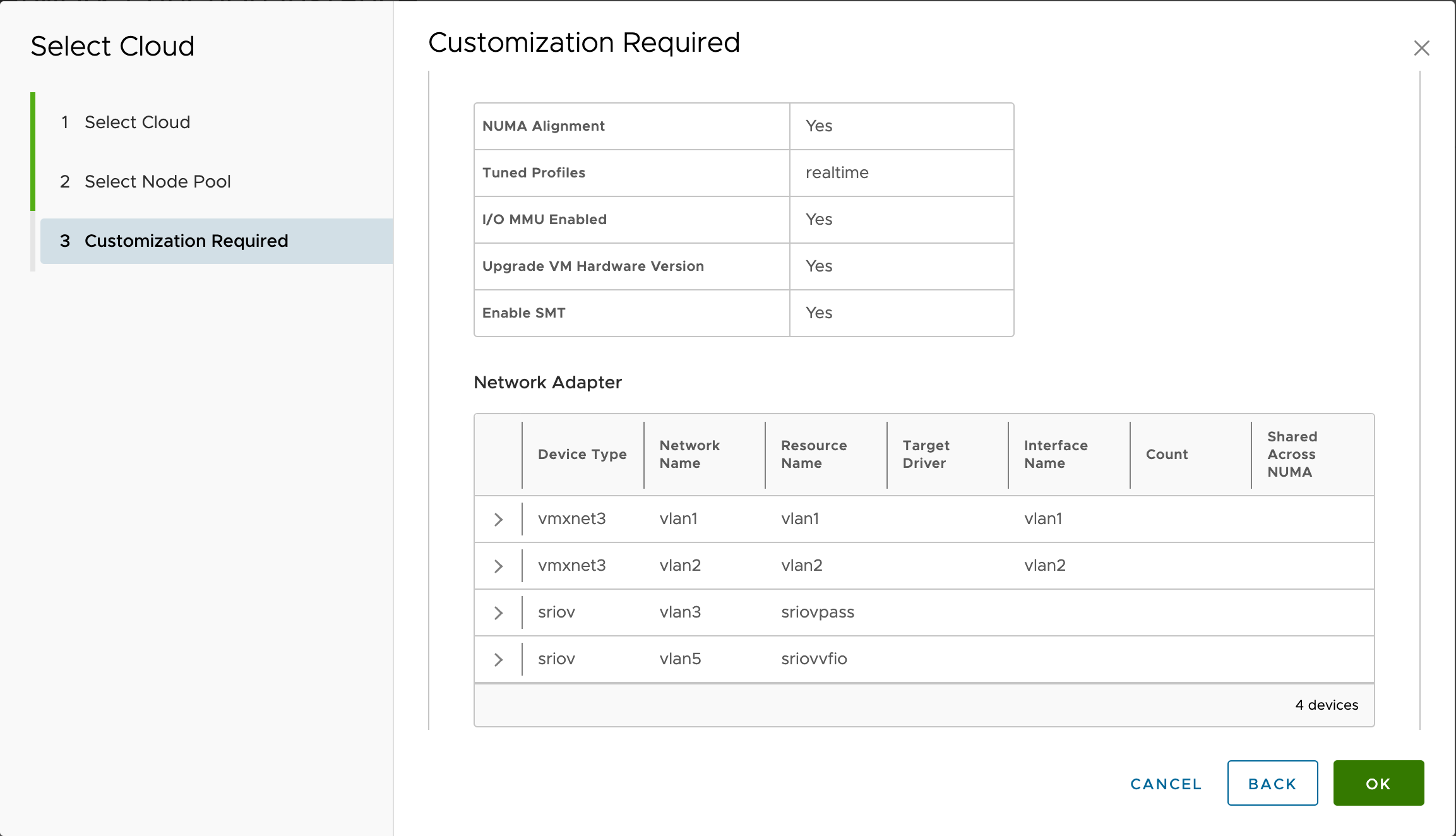 Select node pool for testnf-du