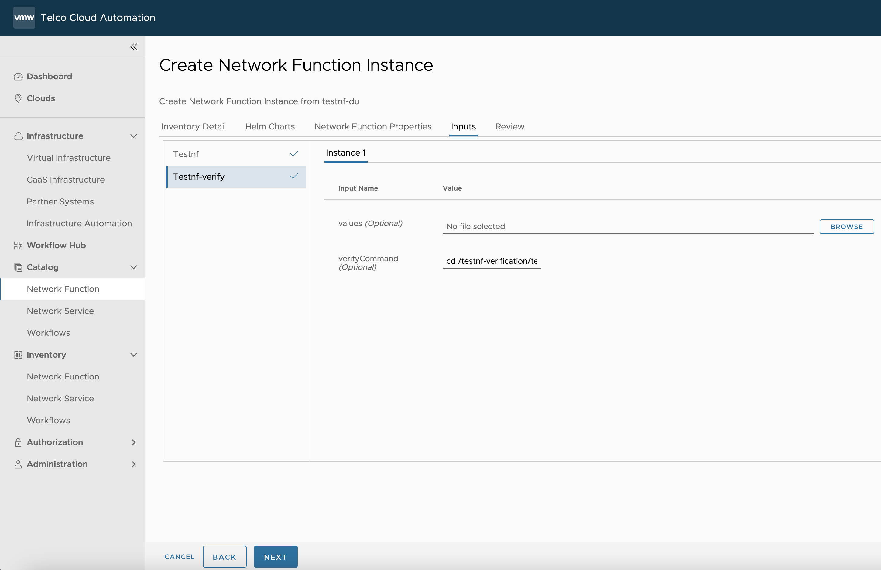 Properties for testnf-verify